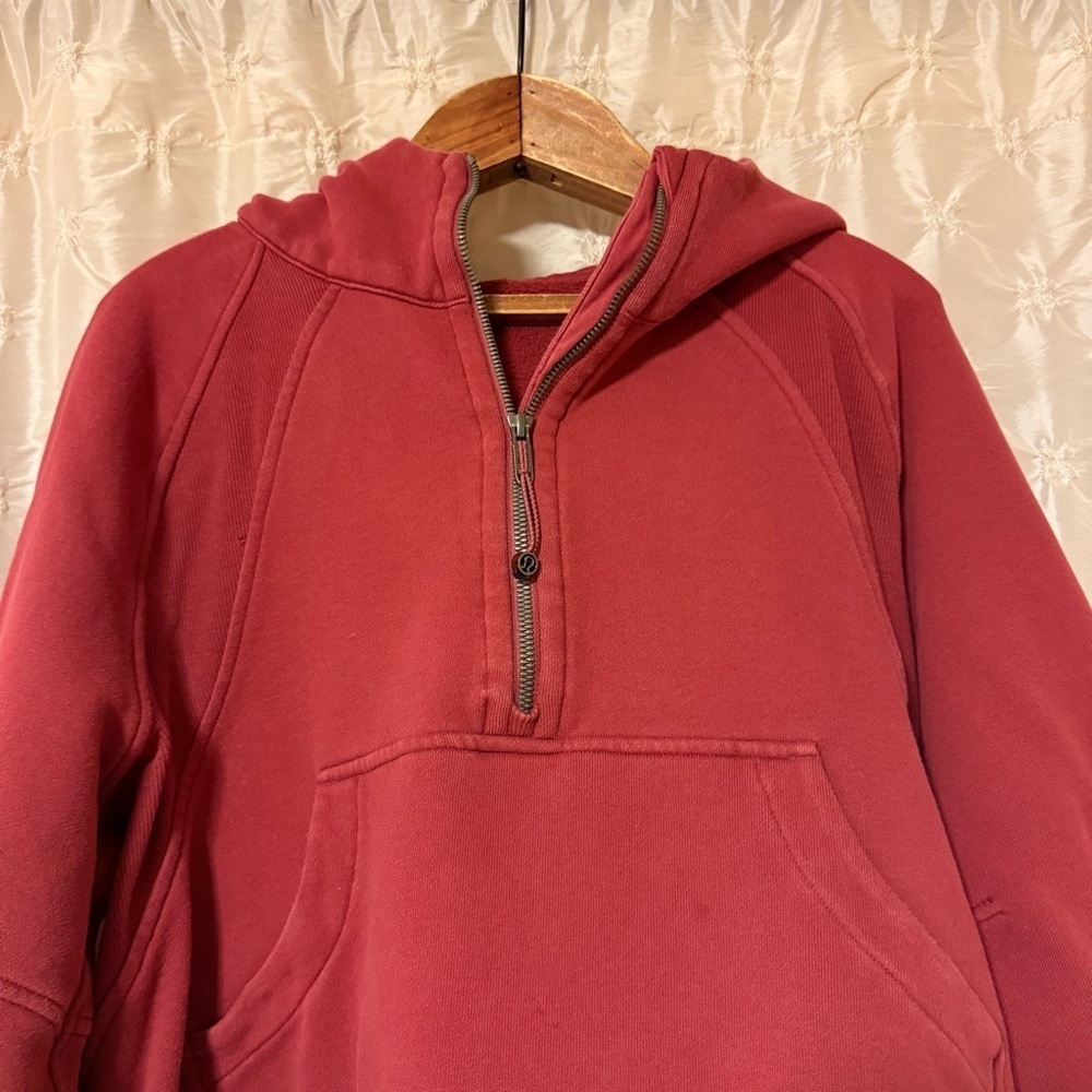 Lululemon Scuba Oversized 1/2 Zip Hoodie Sweatshirt Savannah Maroon Red Burgundy - Picture 4 of 15